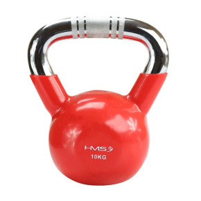 KTC10 10 KG ČERVENÝ KETTLEBELL S CHRÓMOVANÝM ÚCHOPOM HMS