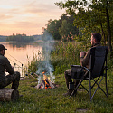NC3309 ŠEDO-ČIERNE SKLADACIE RYBÁRSKE KRESLO NILS CAMP