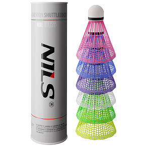 NBL6026 BEDMINTONOVÉ LOPTIČKY MULTICOLOR 6 KS NILS