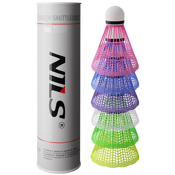 NBL6026 BEDMINTONOVÉ LOPTIČKY MULTICOLOR 6 KS NILS