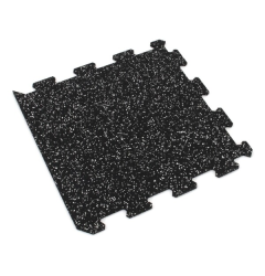 Gumová puzzle podlaha (okraj) SF1050 - 95,6 x 95,6 x 0,8 cm, černo-bílá