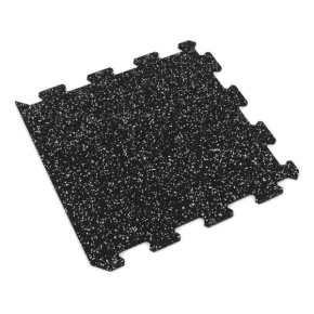 Gumová puzzle podlaha (okraj) SF1050 - 95,6 x 95,6 x 0,8 cm, čierno-biela