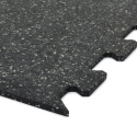 Gumová puzzle podlaha (okraj) SF1050 - 47,8 x 47,8 x 0,8 cm, čierno-šedá