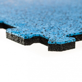 Gumová puzzle podlaha (roh) Sandwich - 47,8 x 47,8 x 1 cm, modro-čierna