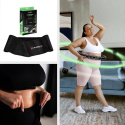 SET HHW11 + BR163 PLUS SIZE ČIERNA MASÁŽNA HULA HOOP SO ZÁVAŽÍM A ZOŠTÍHĽUJÚCIM PÁSOM HMS