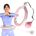 SADA HHM15 RUŽOVÁ + BR163 PLUS SIZE HULA HOOP SO ZÁVAŽIAMI, MAGNETMI A POČÍTADLOM HMS