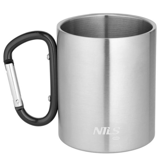 NC17110 ČIERNY KEMPIGOVÝ HRNČEK 300ML S KARABINOU NILS CAMP