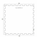 Gumová puzzle podlaha (roh) SF1050 - 95,6 x 95,6 x 0,8 cm, čierna