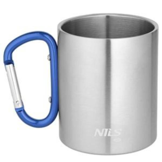 NC17110 MODRÝ KEMPIGOVÝ HRNČEK 300ML S KARABINOU NILS CAMP