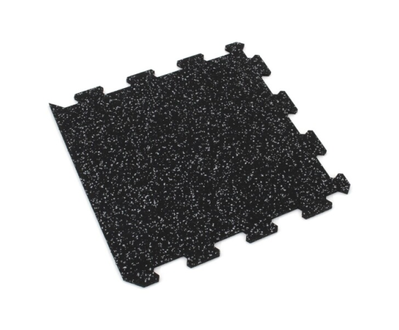 Gumová puzzle podlaha (okraj) SF1050 - 95,6 x 95,6 x 1,6 cm, šedo-černá