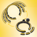 HHM21 ČIERNA/ŽLTÁ HULA HOOP OBRUČ SO ZÁVAŽÍM, MAGNETY A POČÍTADLOM HMS