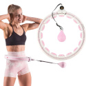 SET HHW06 RUŽOVÁ + BE163 PLUS SIZE MASÁŽNY HULA HOOP OBRUČ SO ZÁVAŽÍM A POČÍTADLOM HMS