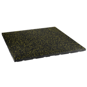 POS35 ČIERNA / ŽLTÁ GUMOVÁ FITNESS PODLAHA HMS