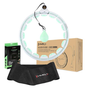 SET HHW06 ZELENÁ + BE163 PLUS SIZE MASÁŽNY HULA HOOP OBRUČ SO ZÁVAŽÍM A POČÍTADLOM HMS