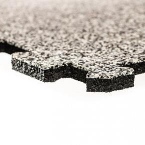 Gumová puzzle podlaha (okraj) Sandwich - 95,6 x 95,6 x 1 cm, čierno-bielo-šedá