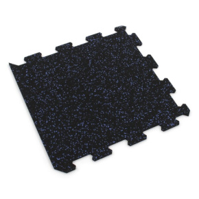 Gumová podlaha puzzle (okraj) SF1050 - 47,8 x 47,8 x 0,8 cm, čierna - modrá