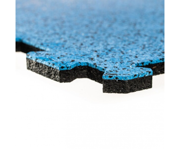 Gumová puzzle podlaha (okraj) Sandwich - 95,6 x 95,6 x 1 cm, modro-černá