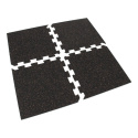 Gumová podlaha puzzle (roh) SF1050 - 47,8 x 47,8 x 0,8 cm, čierno-červená