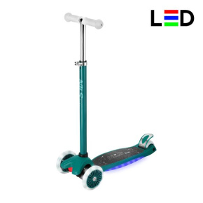 HLB1310 ZELENÁ DETSKÁ TROJKOLOVÁ KOLOBEŽKA S LED NILS FUN
