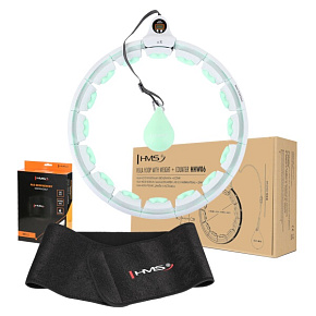 SADA HHW06 + BR163 ZELENÁ MASÁŽNA OBRUČ SO ZÁVAŽÍM A POČÍTADLOM HMS SADA HHW06 + BR163 ZELENÁ MASÁŽNA OBRUČ SO ZÁVAŽÍM A POČÍTADLOM HMS