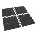 Gumová puzzle podlaha (roh) SF1050 - 47,8 x 47,8 x 0,8 cm, černo-bílá