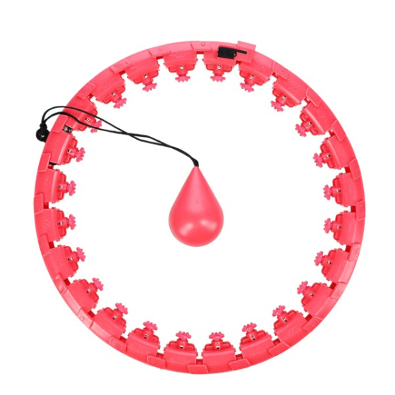 FH01 ČERVENÁ MASÁŽNA HULA HOOP OBRUČ SO ZÁVAŽIAMI